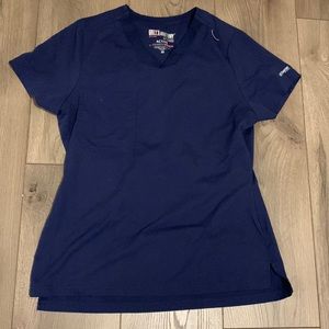 Greys Anatomy Navy Blue One Pocket Scrub Top